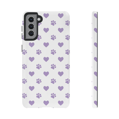 Paw Prints & Hearts – Samsung Galaxy Case, Cute and Durable Design