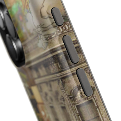 Whimsical Road Trip Collage MagSafe iPhone Case – Dual-Layer Protection with Vintage Art and Adventure Design