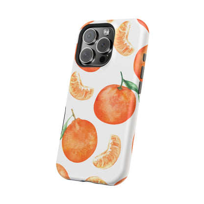 Tangerine Dreams Tough MagSafe iPhone Case – Watercolor Orange Design, Shockproof Dual Protection