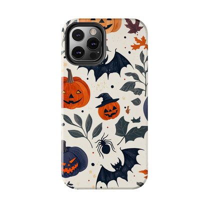 Spooky Halloween iPhone Case – Pumpkins, Bats, and Spider Design