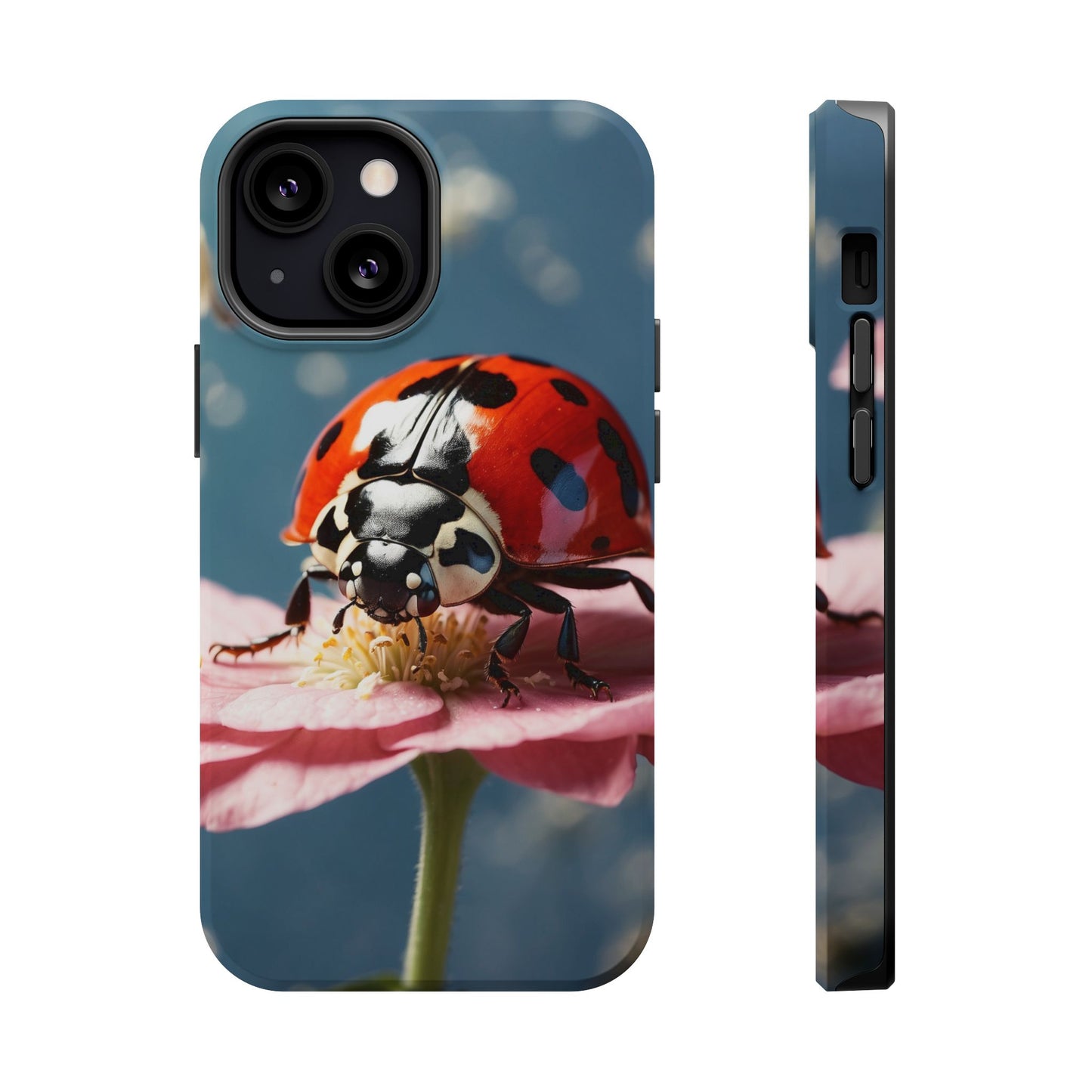 MagSafe iPhone Case: Floral Ladybug Delight