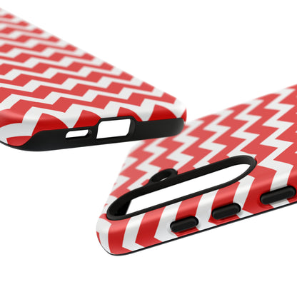 Bold Red & White Chevron – Modern Geometric Samsung Galaxy Case