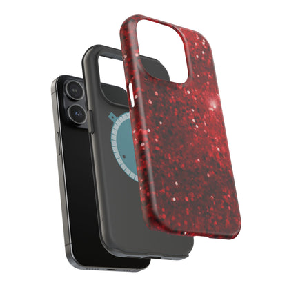 Crimson Glow Glitter MagSafe Case