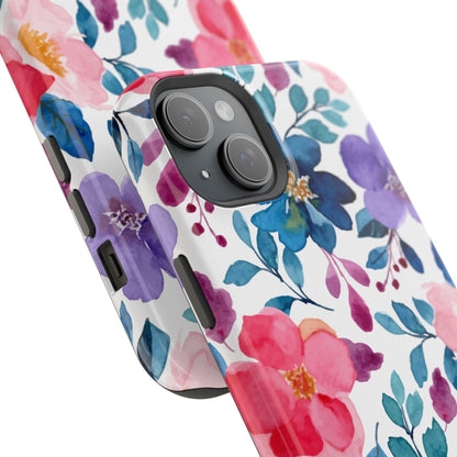 Mystic Bloom – MagSafe Case with Vibrant Watercolor Florals