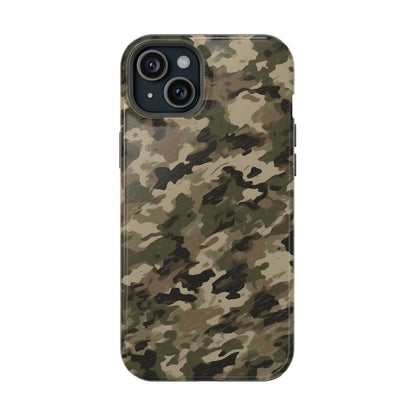 Classic Light Brown Camouflage – MagSafe iPhone Case with Rugged Elegance