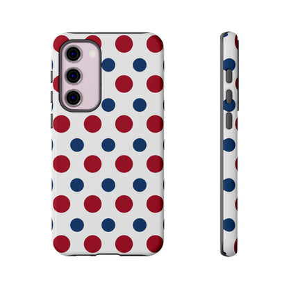 Patriotic Navy, White, and Red Polka Dot Samsung Galaxy Case