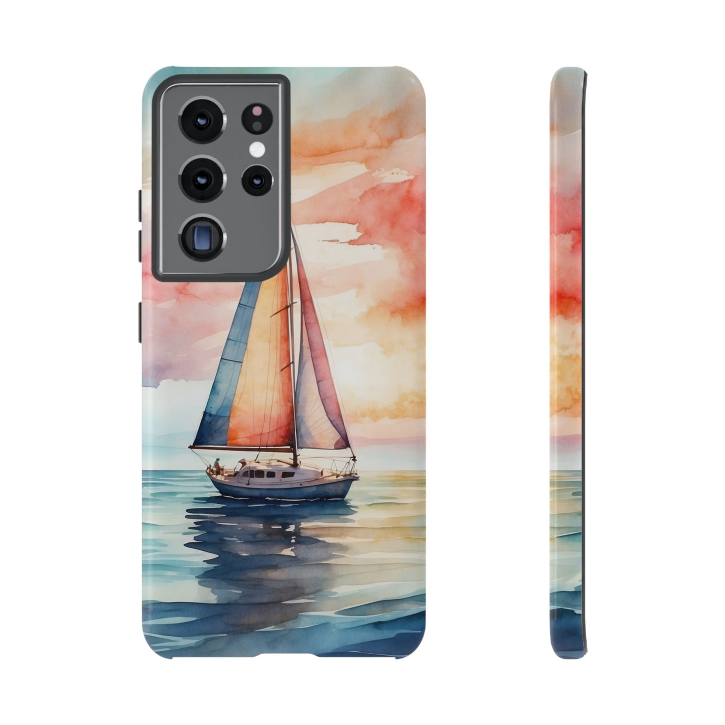 Sailboat Sunset Samsung Galaxy Case – Vibrant Watercolor Design