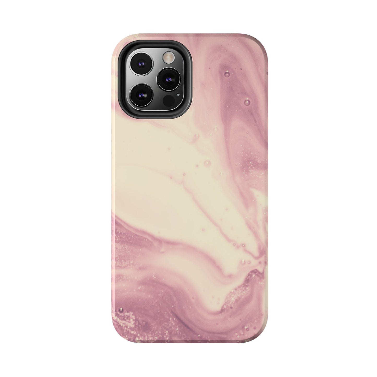 Blush Marble Glow – iPhone Case with Rose Gold & Pink Swirl Pattern