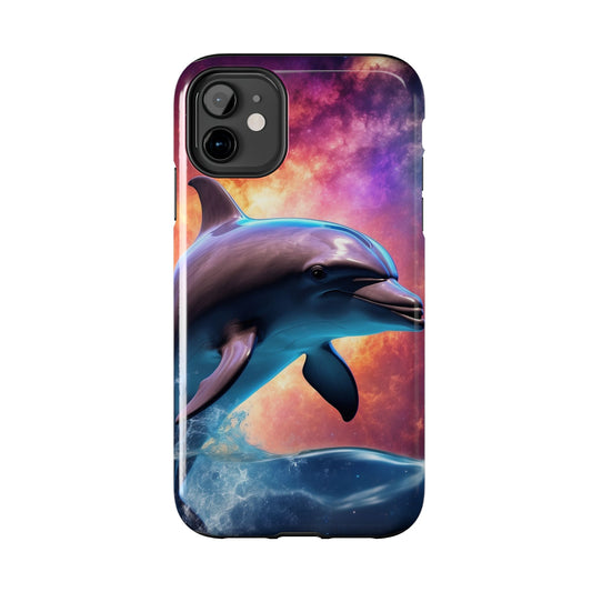 Cosmic Dolphin Galaxy Art - iPhone Case