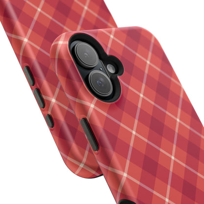 Red Plaid Crisscross – MagSafe iPhone Case