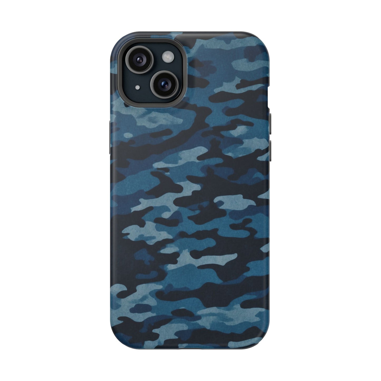 Dark Blue Camouflage – MagSafe iPhone Case with Modern Rugged Style