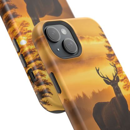 Sunset Majesty: Regal Stag – MagSafe iPhone Case