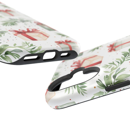 Watercolor Holiday Gifts & Greenery - MagSafe iPhone Series Case