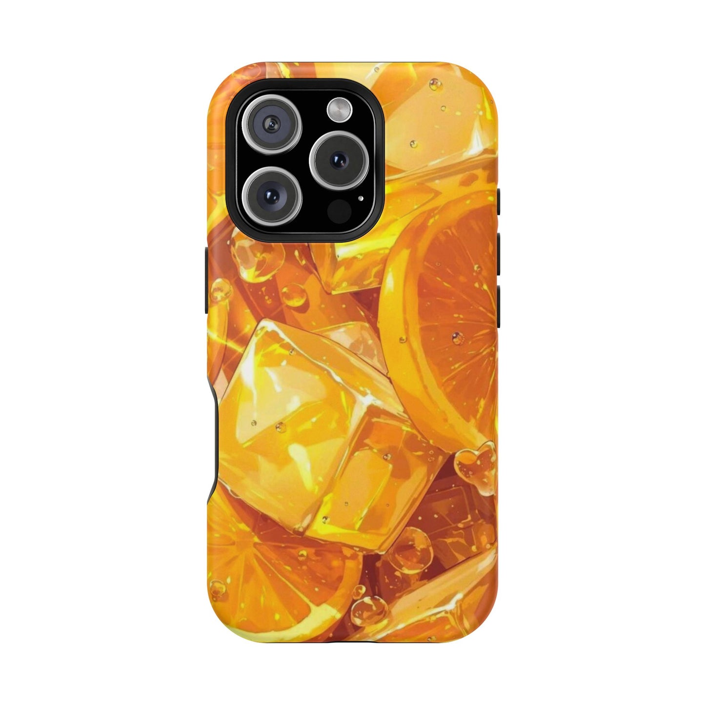 Citrus Splash MagSafe iPhone Case – Bright Orange Slices & Ice, Dual-Layer Protection