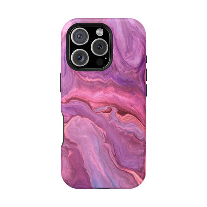 Lavender Dreamscape – MagSafe Case with Abstract Purple & Pink Marble Art