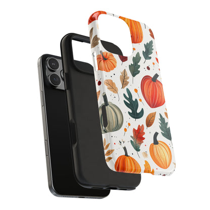 Autumn Harvest iPhone Case - Pumpkin and Fall Leaf Design