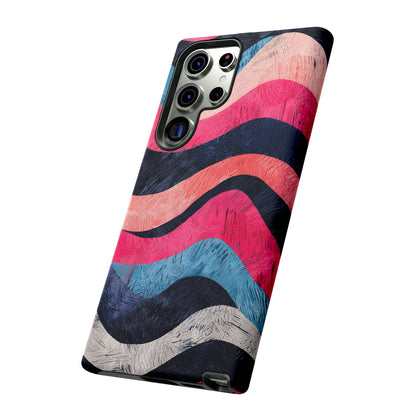 Abstract Wave Pattern Samsung Galaxy Case – Shockproof, Matte Finish, Dual-Layer Protection