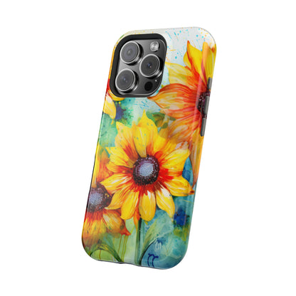 Watercolor Sunflower Splash - MagSafe iPhone Series Case