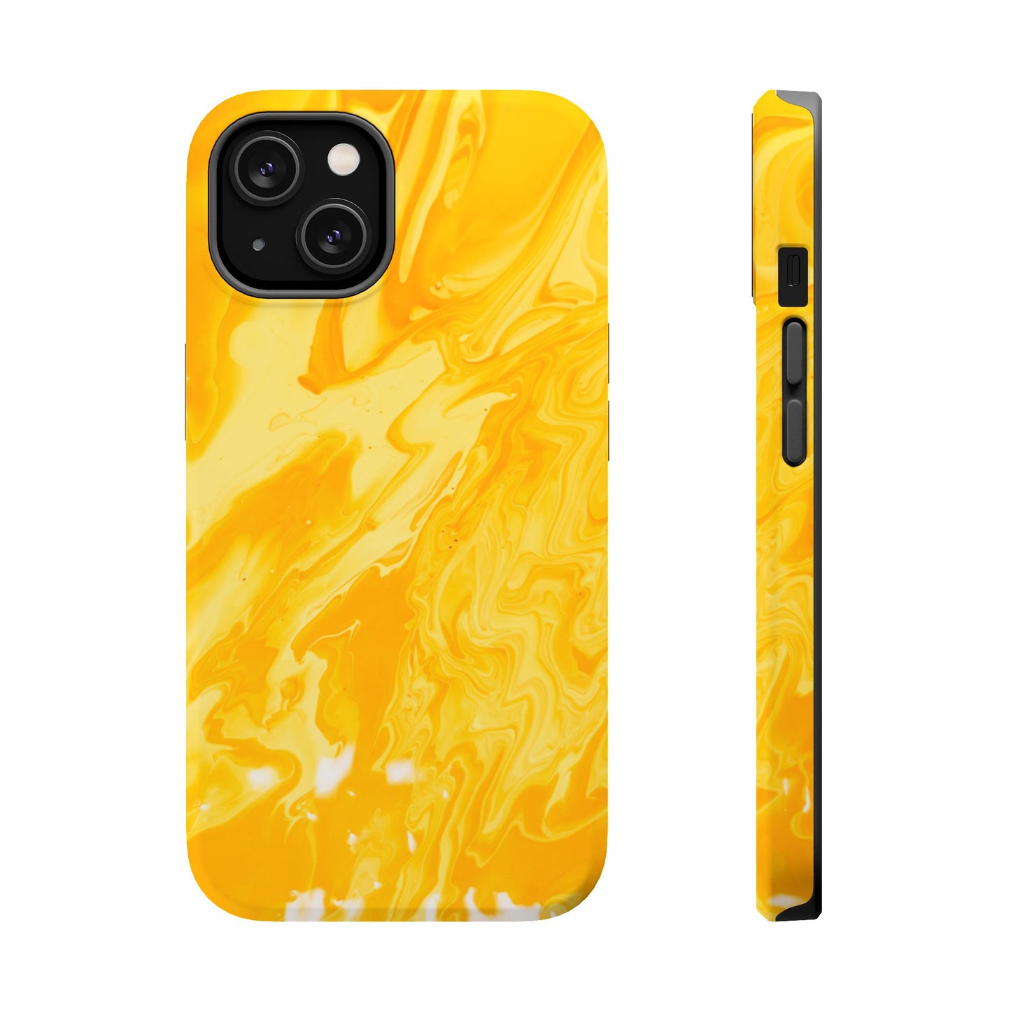 Luxe Yellow Marble MagSafe iPhone Case – Bold Golden Elegance with Magnetic Precision