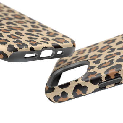 Wild Leopard Print Tough MagSafe iPhone Case – Bold Animal Pattern Design with Dual-Layer Protection