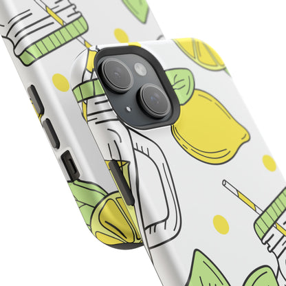 Lemonade Love Tough MagSafe iPhone Case – Fun Lemon Mason Jar Design, Dual-Layer Protection