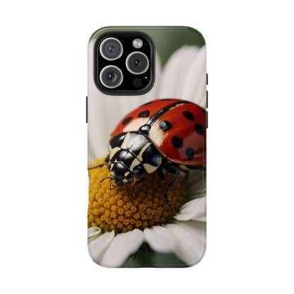 iPhone Case: Ladybug on White Daisy