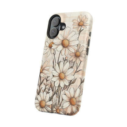 Pastel Daisy MagSafe iPhone Case - Elegant Floral Protective Cover