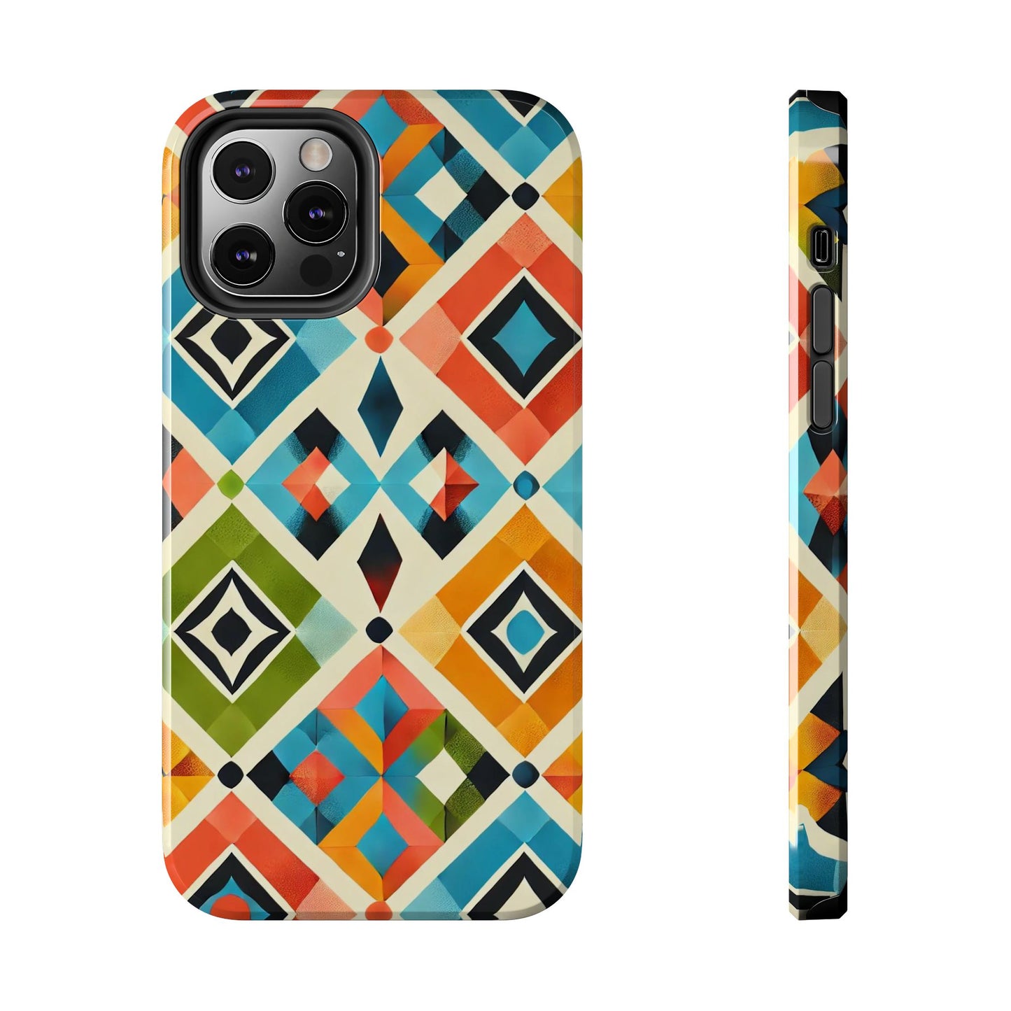 Harlequin Geometric iPhone Case - Vibrant Abstract Protective Cover