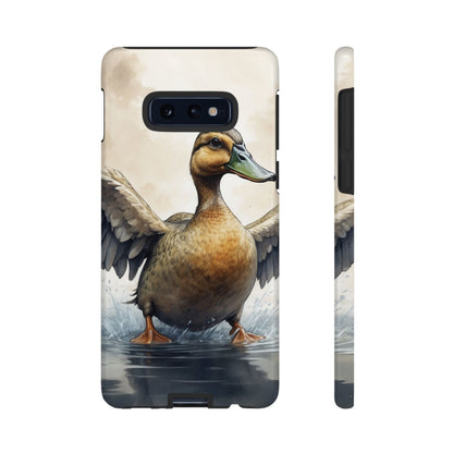 Graceful Duck in Watercolor Scene - Samsung Galaxy Case