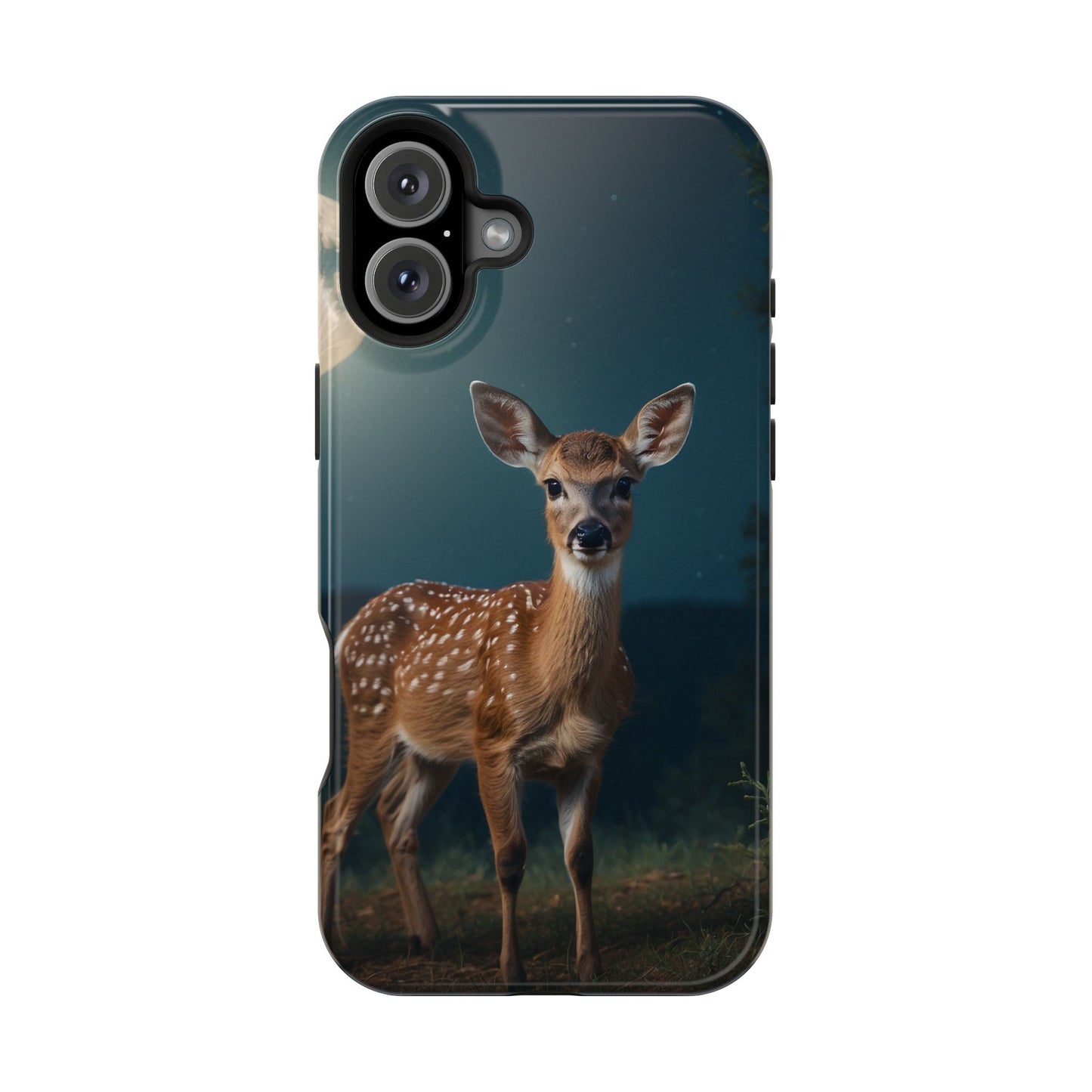 MagSafe-Compatible iPhone Case – Mystic Fawn Under the Moonlit Sky