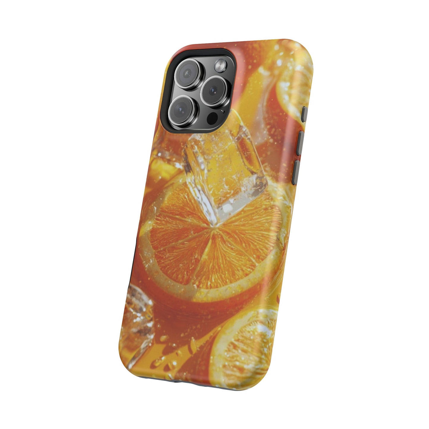 Citrus Orange Splash MagSafe iPhone Case – Dual-Layer Tough Protection, Vibrant Summer Design