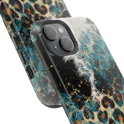 Turquoise Paisley Cowhide Leopard - MagSafe iPhone Series Case