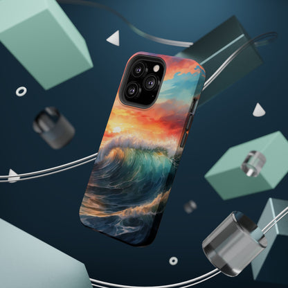 Ocean Wave Sunset MagSafe iPhone Case – Coastal Vibes Design