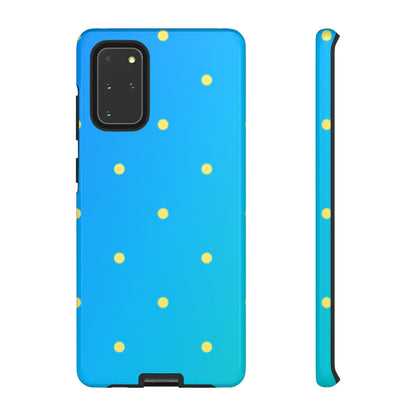 Blue Ocean Gradient Polka Dots Samsung Galaxy Case – Shockproof, Smooth Matte Finish, Dual-Layer Design