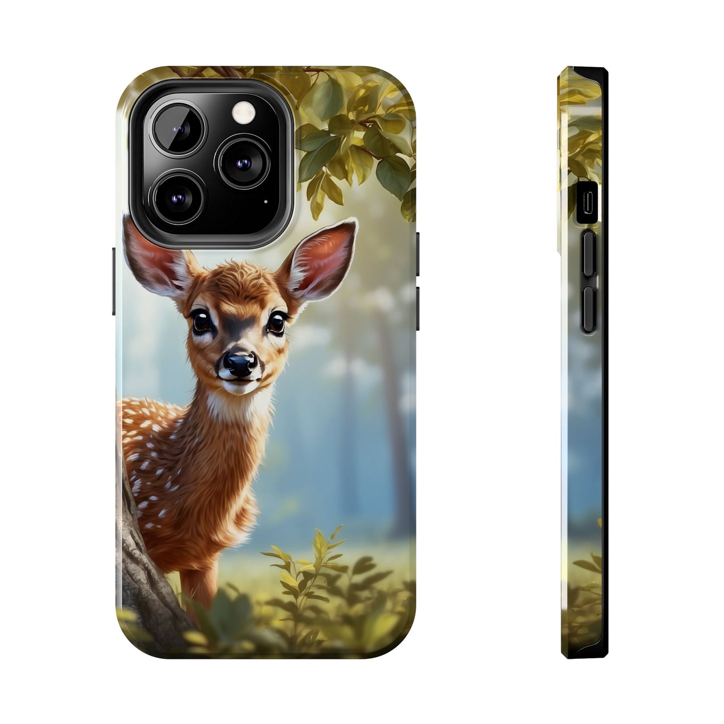 Whimsical Fawn in a Sunlit Forest iPhone Case