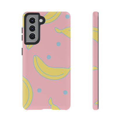 Pink Banana Pop Samsung Galaxy Case – Cute Pastel Design with Fun Retro Vibe