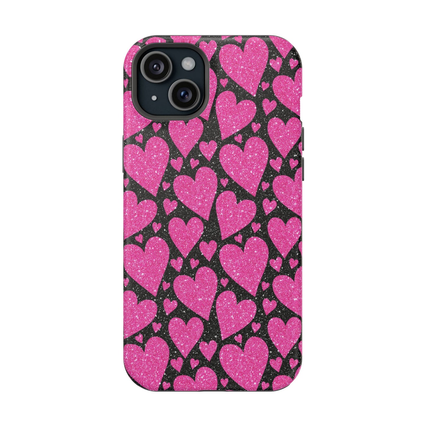 Glitter Hearts MagSafe iPhone Case