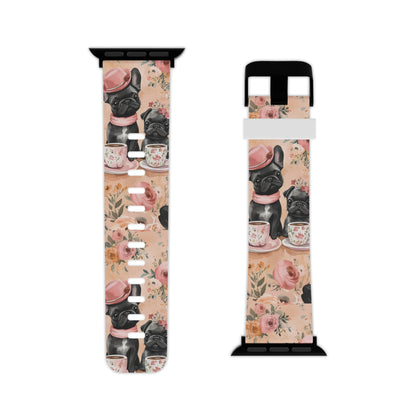 Floral French Bulldogs  Apple Watch Band