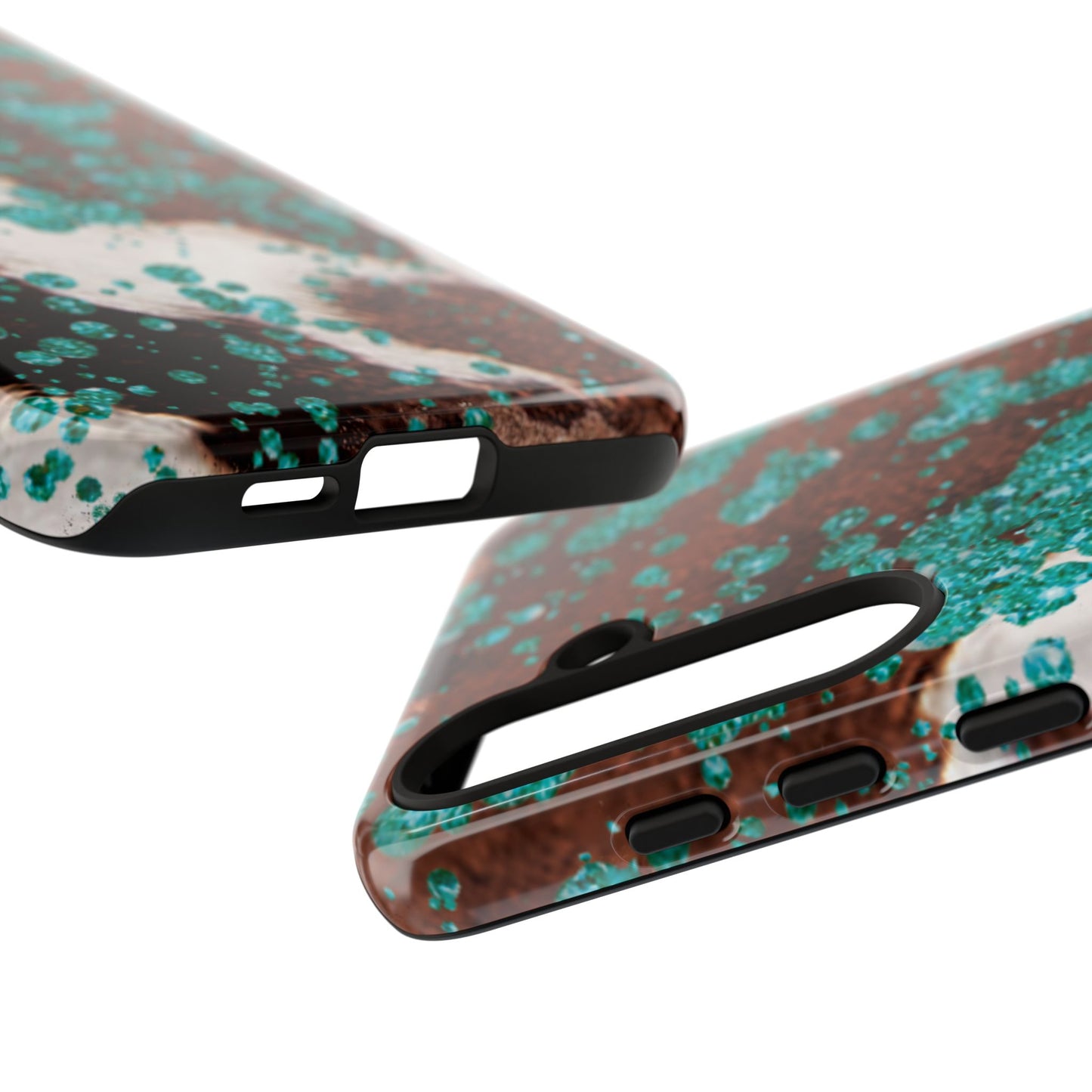 Teal Glitter Cowhide - Samsung Galaxy Series Case