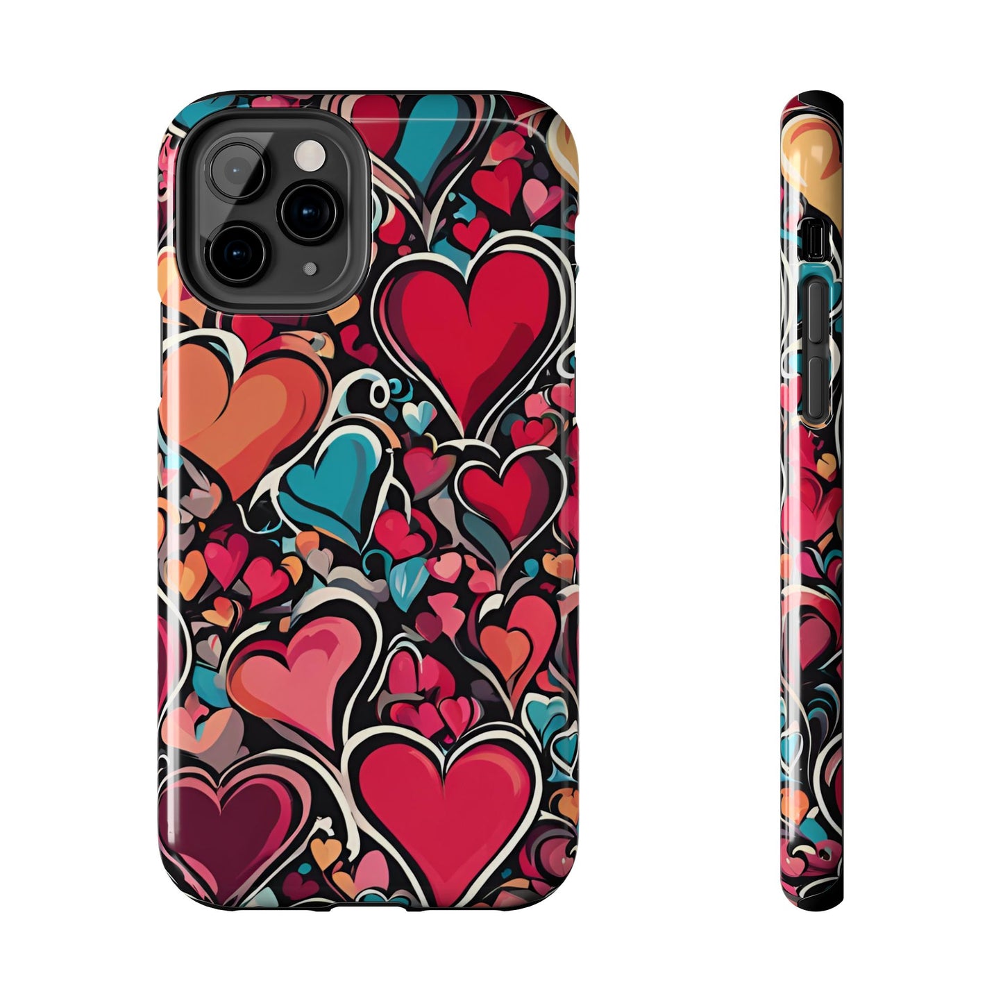 Vibrant Multicolor Heart Art – iPhone Case