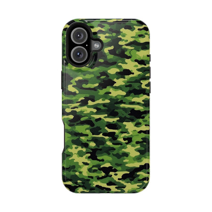 Green Woodland Camouflage – MagSafe iPhone Case, Slim and Shockproof