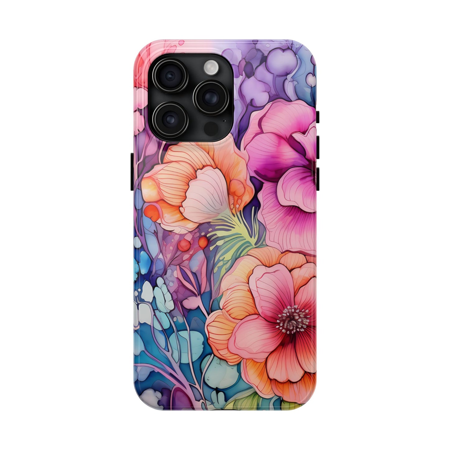 Bright Watercolor Floral Splash iPhone Series Case – Bold Artistic Design