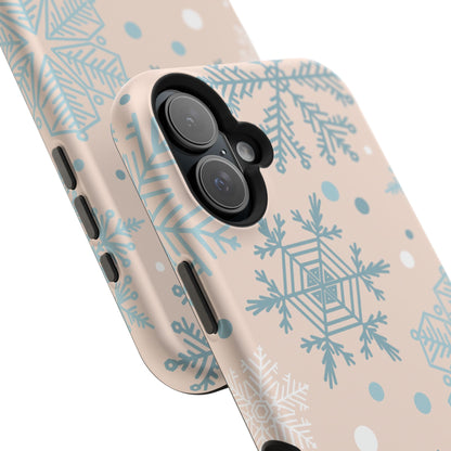 Winter Snowflakes MagSafe iPhone Case – Shockproof, Smooth Matte Finish, Dual-Layer Protection