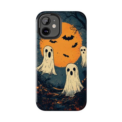 Haunted Ghosts & Full Moon iPhone Case – Spooky Halloween Design