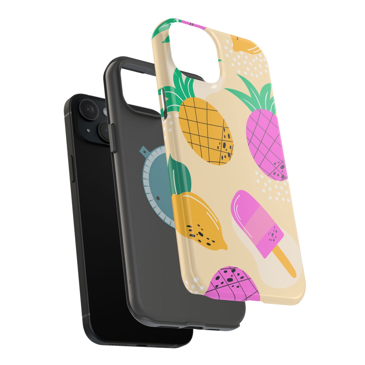 Tropical Pop MagSafe iPhone Case – Fun Pineapple & Lemon Design with Vibrant Summery Colors