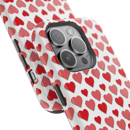 Red & Polka Dot Hearts MagSafe Case