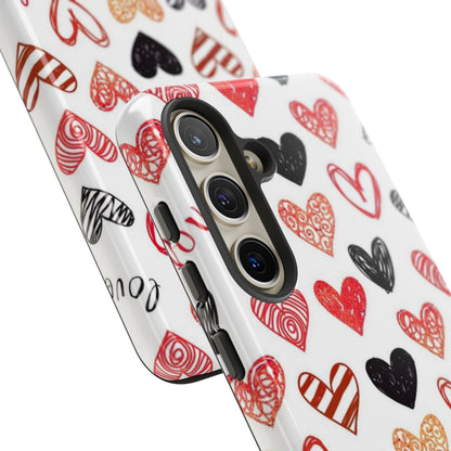 Samsung Galaxy Case: Hand-Drawn Hearts & Love