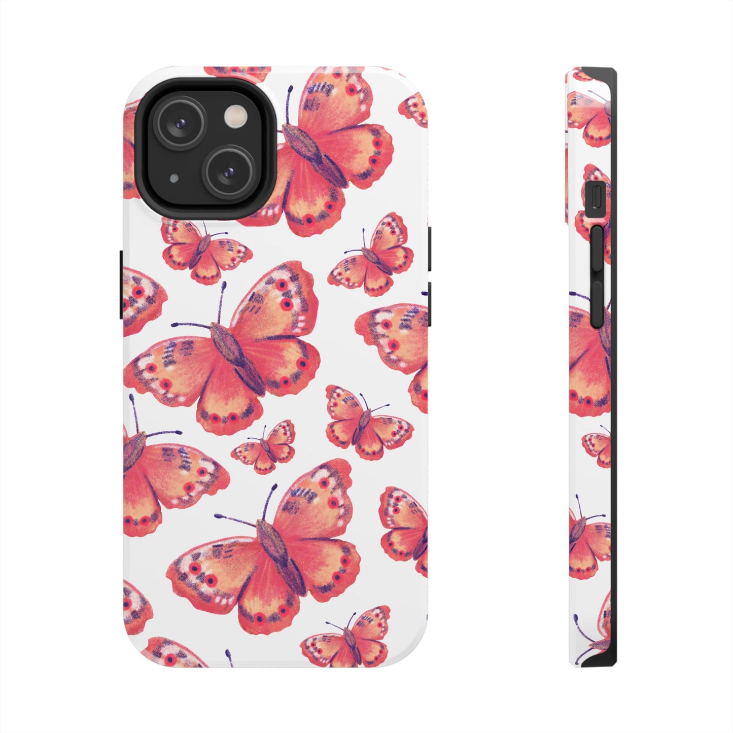 Coral Butterfly iPhone Case – Slim, Protective Design with Bold Watercolor Print