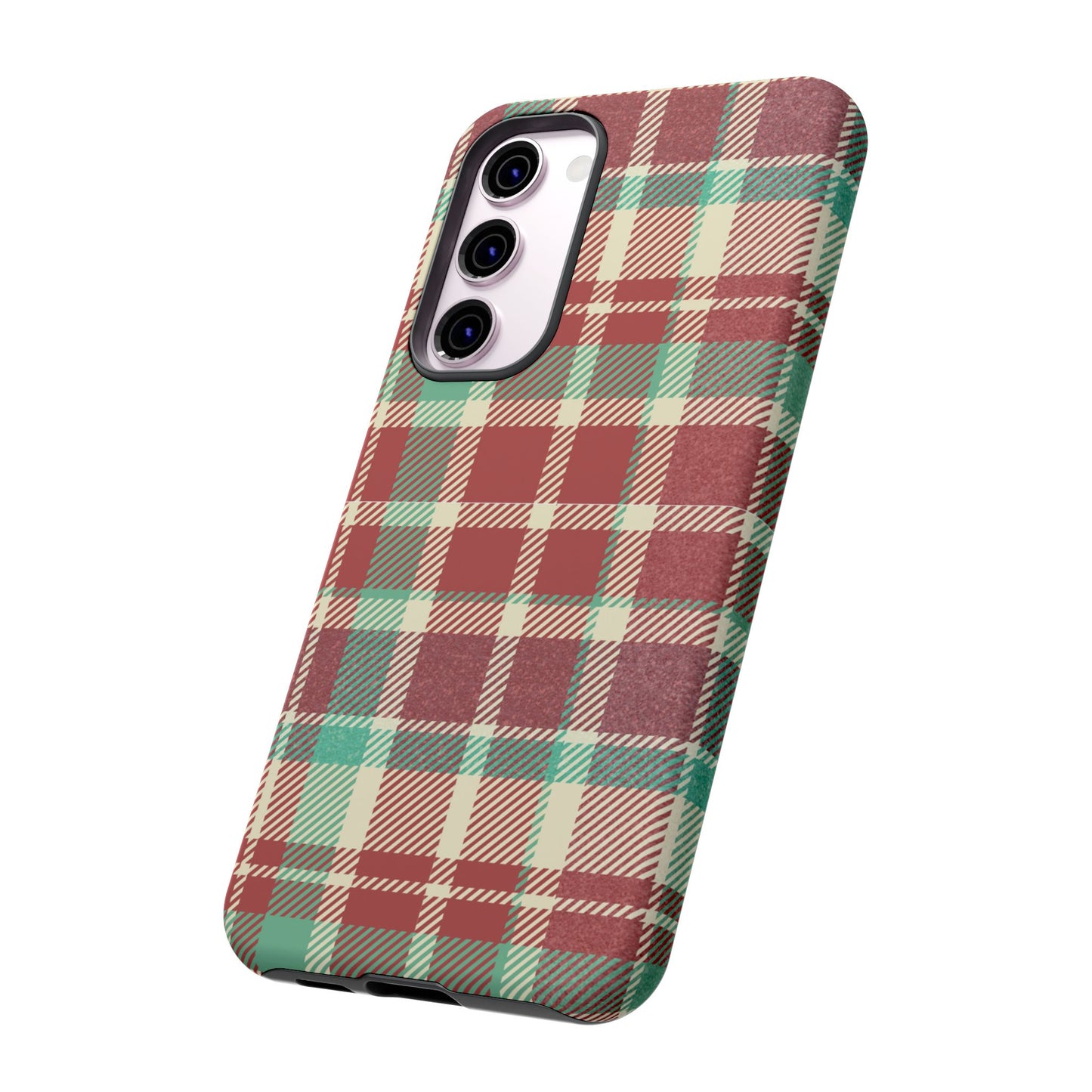 Vintage Plaid in Red & Cream – Samsung Galaxy Case with Timeless Style