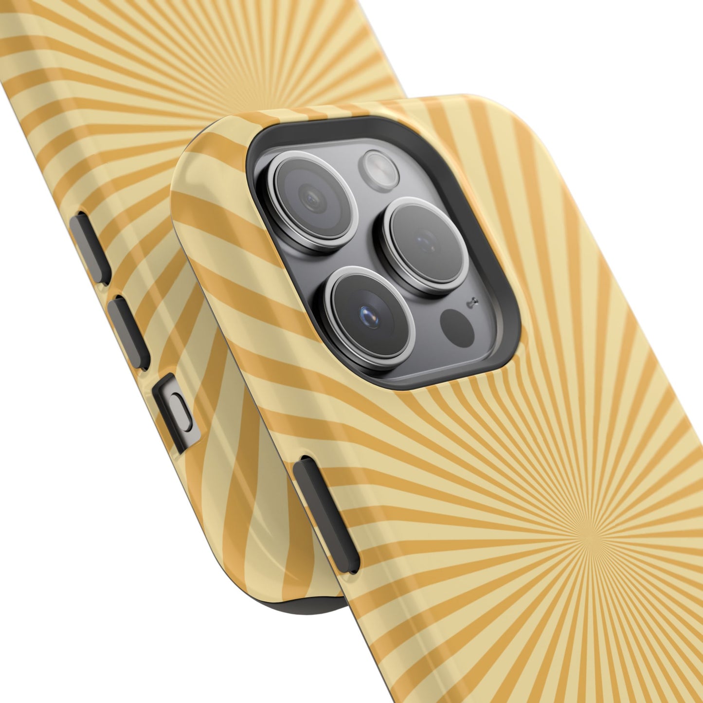 Golden Sunburst MagSafe  iPhone Case – Retro Radiant Design with Dual-Layer Protection